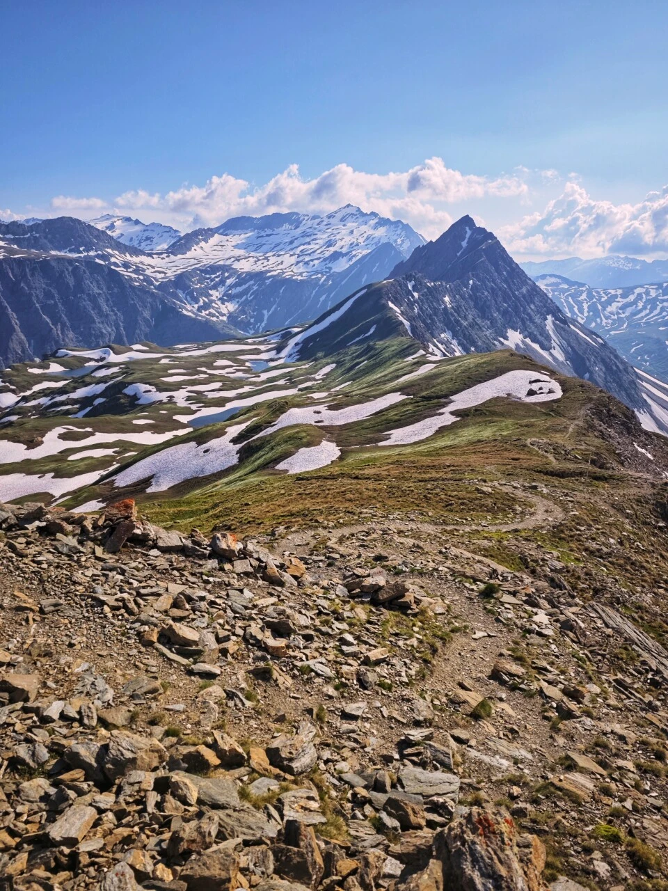 Kamlinjen, med udsigt til Grandes Jorasses